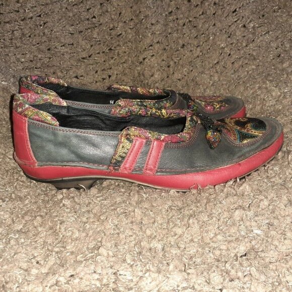 DKODE-Handmade In Portugal-Multicolor Floral Leather-Beaded-Sz 40-9.5-Excellent - Picture 4 of 7